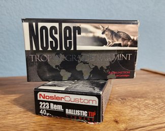 Brand New NOSLER Trophy Grade Varmint .223 40 Grain Rifle Cartridges