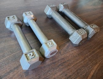 Home Gym Exercise Equipment Dumbells (2) And (3) Pound Sets