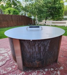 Outdoor Metal Fire Pit With Lid