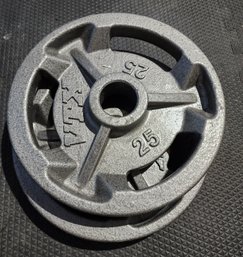 (2) Metal VTX 25lb Weights