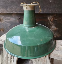 Vintage Green Indistrial Barn Porcelain Lamp Shade #2