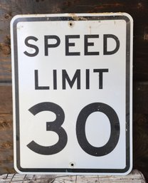 Large Vintage Metal 30mph Speed Limit Sign