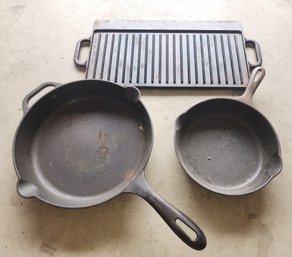 (3) Vintage Cast Iron Cookware Selections