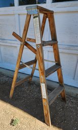 Vintage 4 Foot Wooden Step Ladder