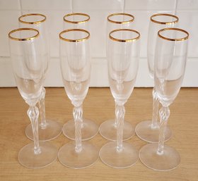 Vintage Gold Rim Glassware (8) Champagne Style