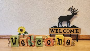 (2) Home Decor WELCOME Signs