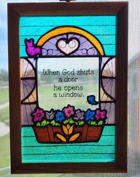 'When GOD Closes A Door...' Stained Glass Fine Art Hanging Accent