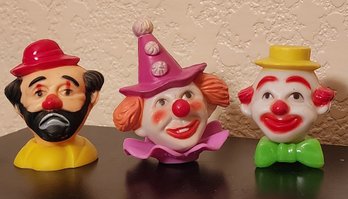 (3) Vintage 1970's WILTON Cake Clown Topper Accents