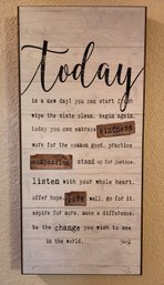Contemporary Wall Accent Home Decor Sign 'TODAY'