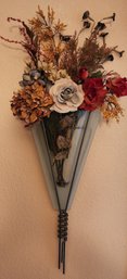 Metal And Glass Wall Pocket Floral Display
