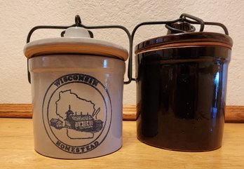 (2) Vintage Cheese And Butter Crocks