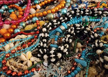 Large Assortment Of Costume Jewelry Necklaces