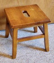 Wooden Stool With Top Hand Insert