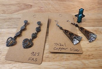 Vintage Group Of Assorted Silver And Copper Jewelry Selections #K38