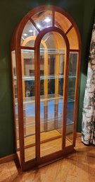 Gorgeous Vintage Wooden Bow Top Display Trophy Cabinet