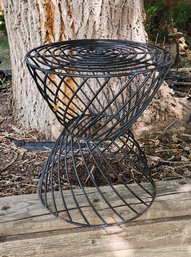 Vintage Black Metal Plant Stand Indoor Or Outdoor Lawn And Garden