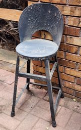 Vintage Black Metal Stool Style Chair