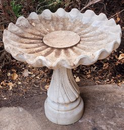 Vintage HEAVY Cement Lawn And Garden Bird Bath Decor