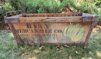 Gorgeous Wood And Metal Large Heavy Produce Transport Crate