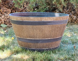 Large Barrel Style Round Lawn And Garden Planter