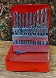 Drill Bit Assortment With Red Metal Hard Organizer Storage Case