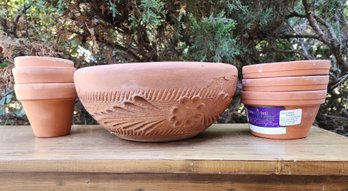 Large Assortment Of Clay Flower Plant Containers Pots