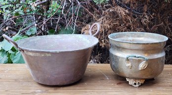 Brass And Copper Bowl Duo