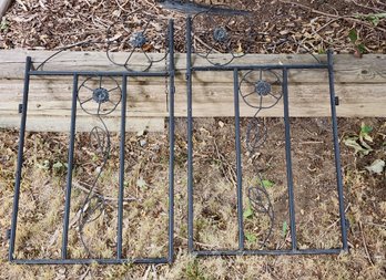 Vintage Ornate Black Metal Gate Secret Garden Doorway Section