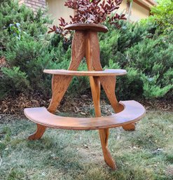 Vintage 3-Tier Wooden Plant Stand Display