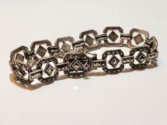 #JB27 Vintage Sterling Silver Marcasite Ladies Bracelet