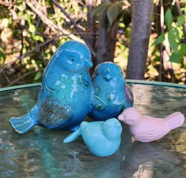 Assortment Of Bird Sculpture Figures - Ceramic And Metal