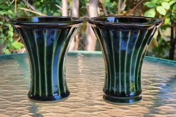 (2) REDWING Pottery Matching Stripe Accent Vase Selections