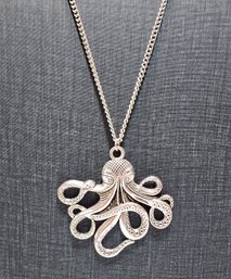 #JB109 Charming OCTOPUS Silver Tone Pendant And Necklace Combo Jewelry