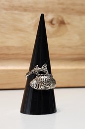 #JB134 Vintage Sterling Silver 925 RING Fish Theme Handmade