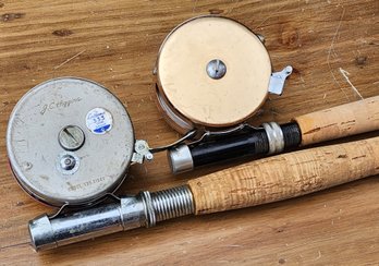 (2) Vintage Fly Fishing Reels With Rods