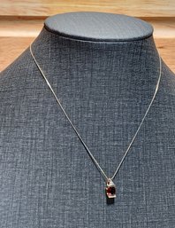 #JB167 Stylish 14k Yellow Gold Necklace And 14k Yellow Gold Diamond And Red Gemstone Accent Pendant