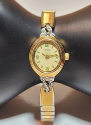 #JB175 Vintage Ladies CARAVELLE By BULOVA Wristwatch Quartz Gold Tone