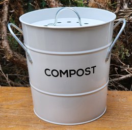 Metal COMPOST Decor White Metal Bucket System