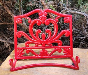 Red Metal Book Stand Display