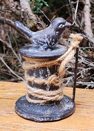 Vintage Twine Spool Decor Bird Theme Figure