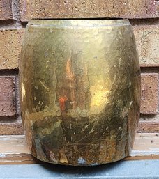 Vintage Hammered Brass Vessel