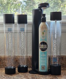 SODA SENSE System With (3) Containers, Charging Station And (1) Brand New CO2 Canister