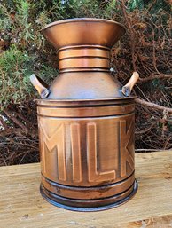 Vintage Copper Milk Can Home Decor Vessel