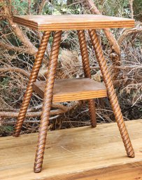 Vintage Spindle Leg Side Table Solid Wood