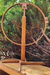 Vintage Wooden Adjustable Height Quilting Hoop Stand