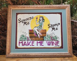 Metal Sign Decor WINE THEME Framed Wall Accent