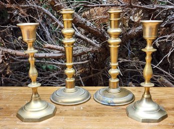 Assortment Of (4) Brass Candlestick Holder Selections