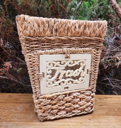 Woven Wicker Rattan Waste Trash Basket