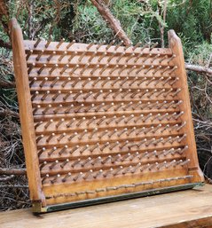 Vintage Wooden Spool Thread Rack Hanging Display