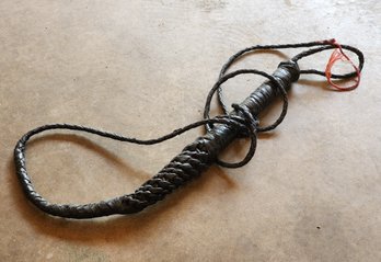 Vintage Black Leather Bullwhip